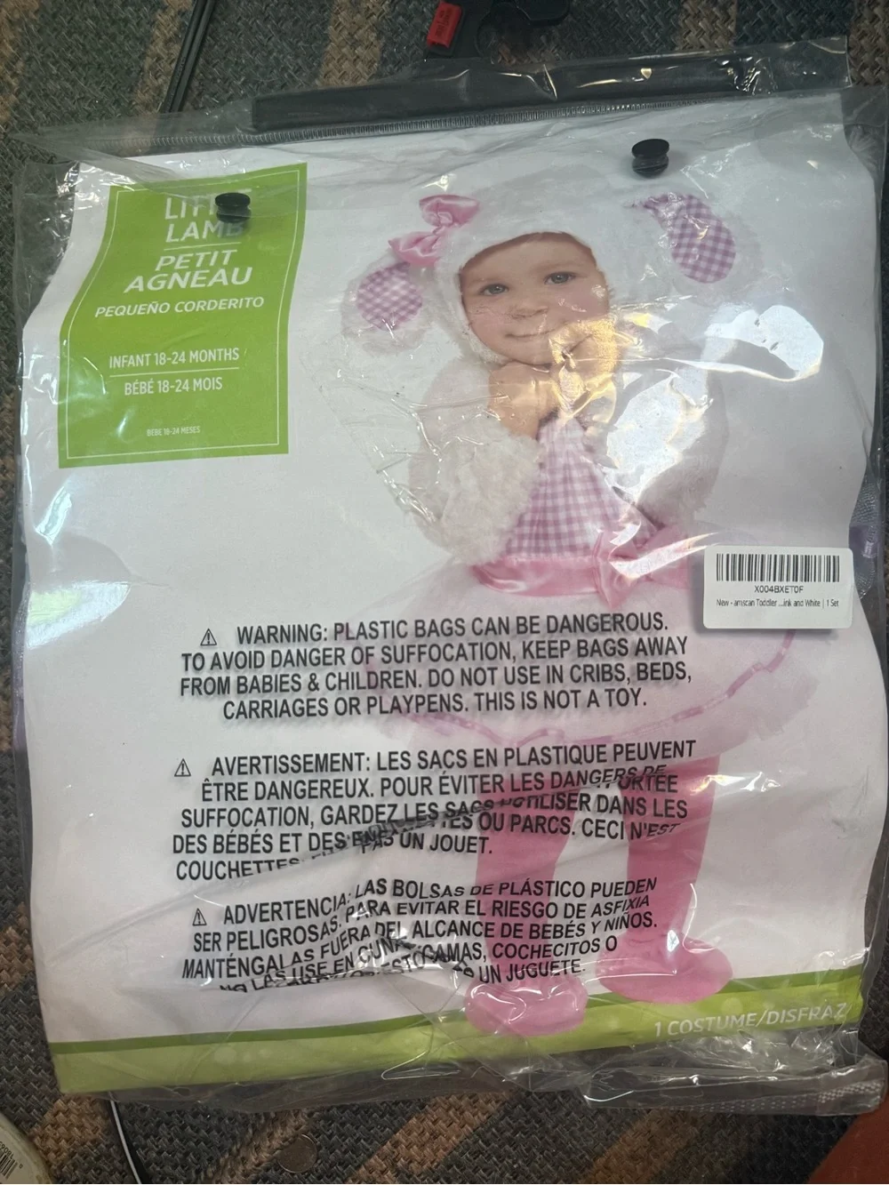 Pink & White Little Lamb 5pc.Baby Costume Premium Quality Cozy 18-24Months~NEW